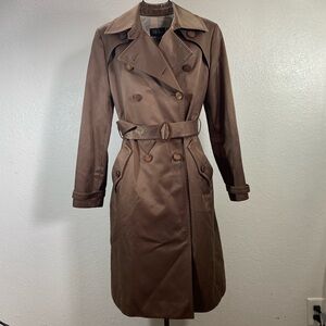 Cole Haan Collection brown tech coat with waist tie size 6